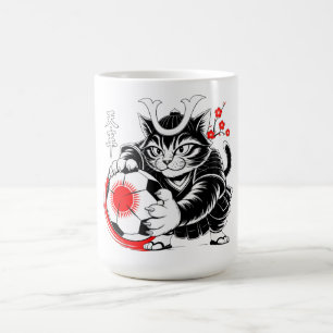 Wütender Samurai-Katzenbecher - Für Fußballkrieger Kaffeetasse
