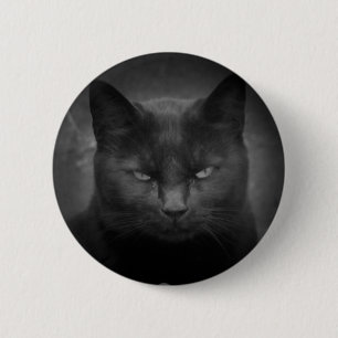 Wütender Scheinwerfer der schwarzen Katze Button