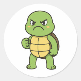 Wütender Schildkröten-Aufkleber Runder Aufkleber