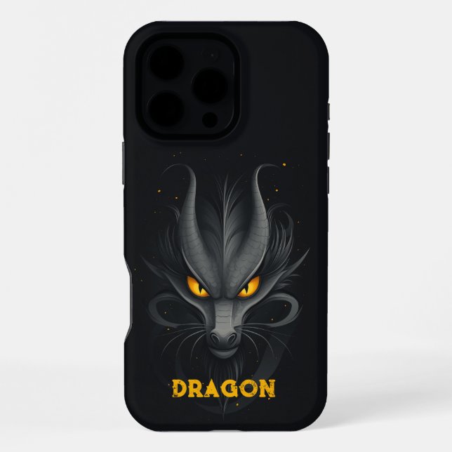 Wütender schwarzer Drache iPhone Hülle (Rückseite)