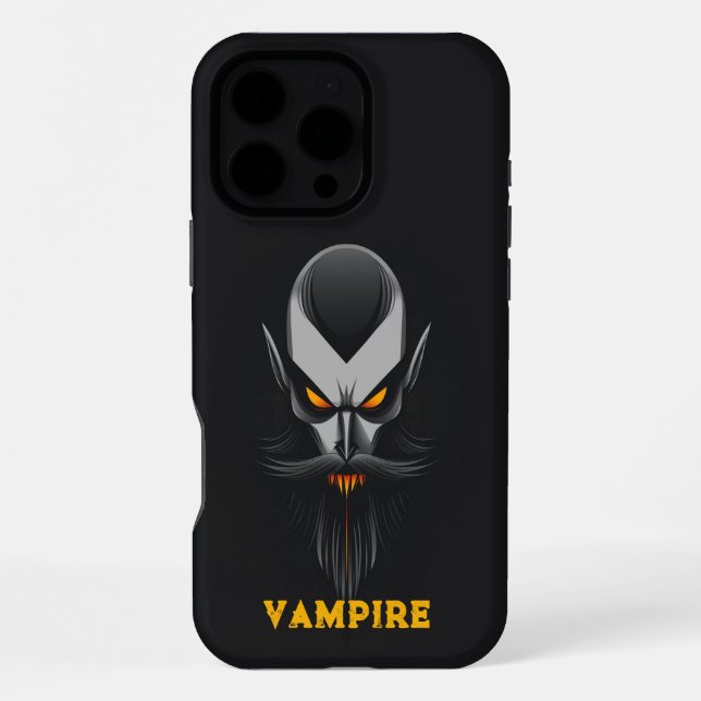 Wütender schwarzer Vampir iPhone Hülle (Rückseite)