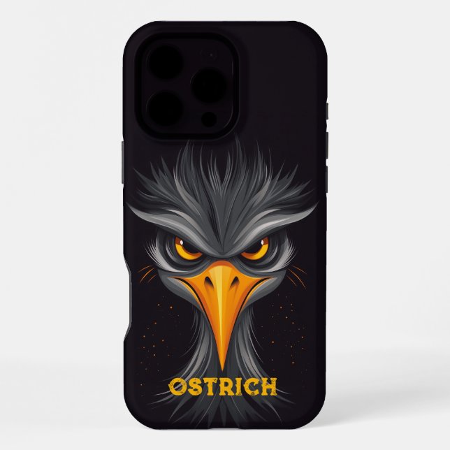 Wütender Strauß Schwarz iPhone Hülle (Rückseite)