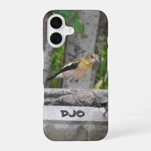 Wütender Vogel mit Ihren Initialen iPhone 16 Hülle (Rückseite)