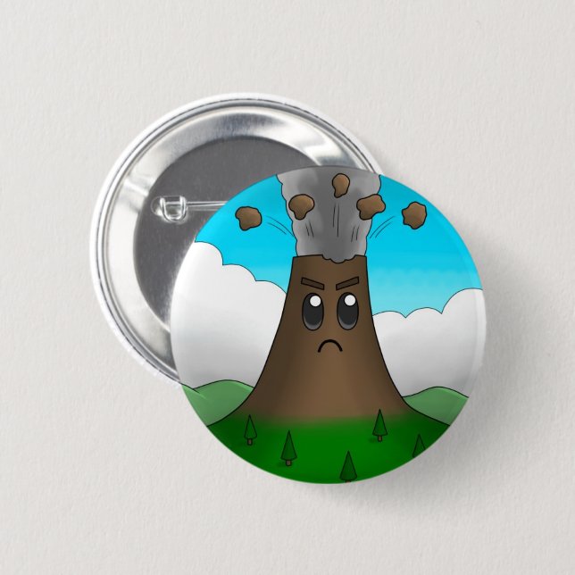 Wütender Vulkan Button (Vorne & Hinten)