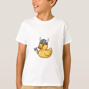 Wütender Wikinger-Gummienten-Schlachaxt-Kinder T-Shirt