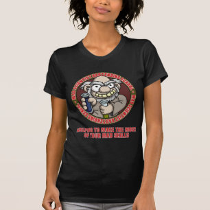 Wütender Wissenschaftler-als Barmixer arbeitendes T-Shirt