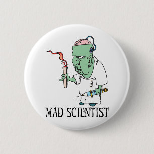 Wütender Wissenschaftler-Knopf Button