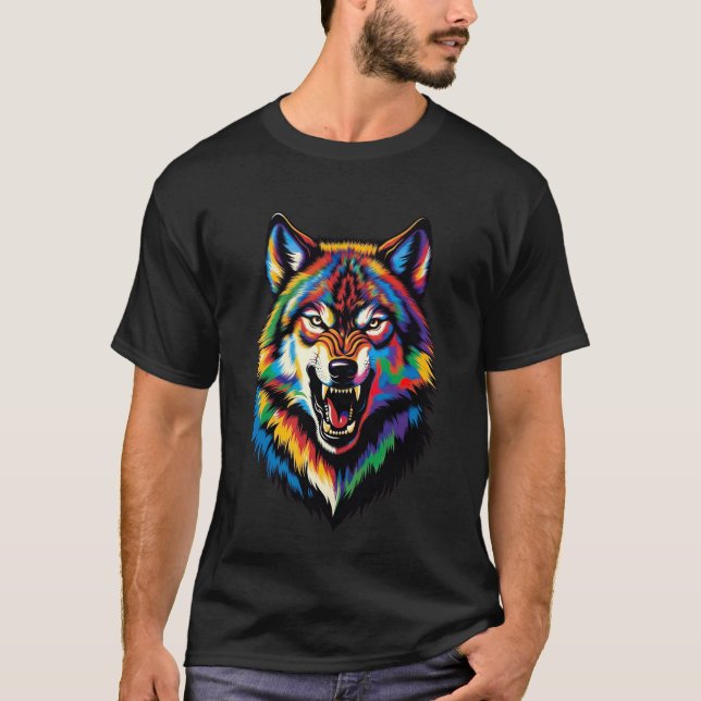 Wütender Wolfskopf T-Shirt (Vorderseite)