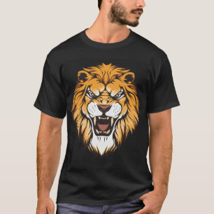 Wütendes Brüllendes-Löwe-Grafik-T-Shirt T-Shirt