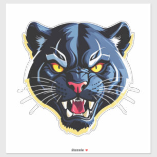 Wütendes Brüllendes Panther-Maskottchen Aufkleber