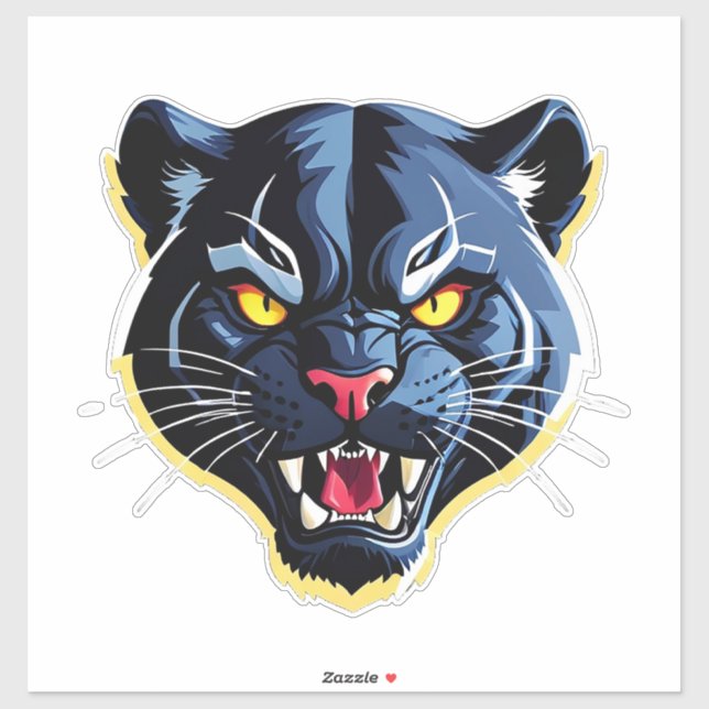 Wütendes Brüllendes Panther-Maskottchen Aufkleber (Blatt)