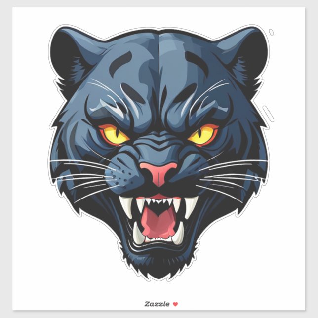 Wütendes Brüllendes Panther-Maskottchen Aufkleber (Blatt)