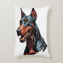 Wütendes Dobermann-Portrait Aggressiver Hund Gesch