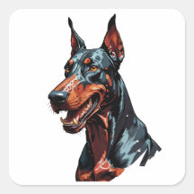 Wütendes Dobermann-Portrait Aggressiver Hund Gesch