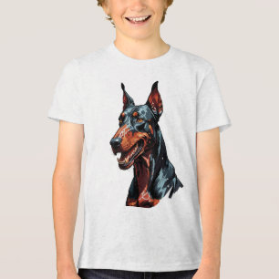 Wütendes Dobermann-Portrait Aggressiver Hund Gesch Tri-Blend Shirt
