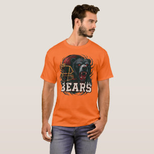 Wütendes Fußball-Bären-Maskottchen Rotes Helmet Sp T-Shirt