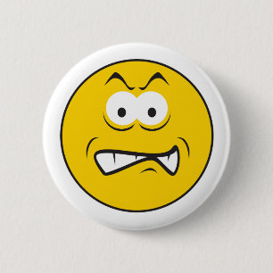 Wütendes Gesicht mit gefletschten Zähnen Button