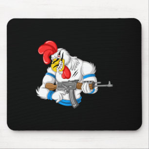 Wütendes Hühner-Cartoon-Waffe Hahn Lustige Waffe F Mousepad