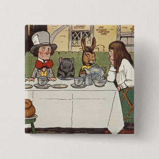 Wütendes Hutmacher-Tee-Party Button