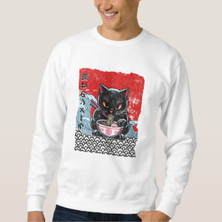 Wütendes Katzen-Ramen-Fest Sweatshirt