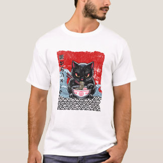 Wütendes Katzen-Ramen-Fest T-Shirt
