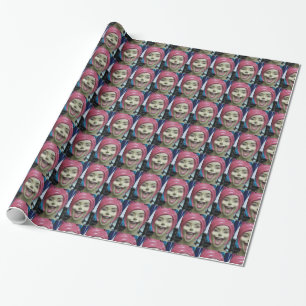 Wütendes lachendes Mannequin ~ unheimliches Geschenkpapier
