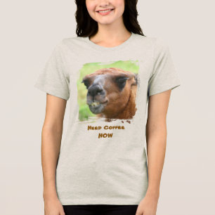 Wütendes Lama Braucht Kaffee Humor Lustig Tri-Blend Shirt