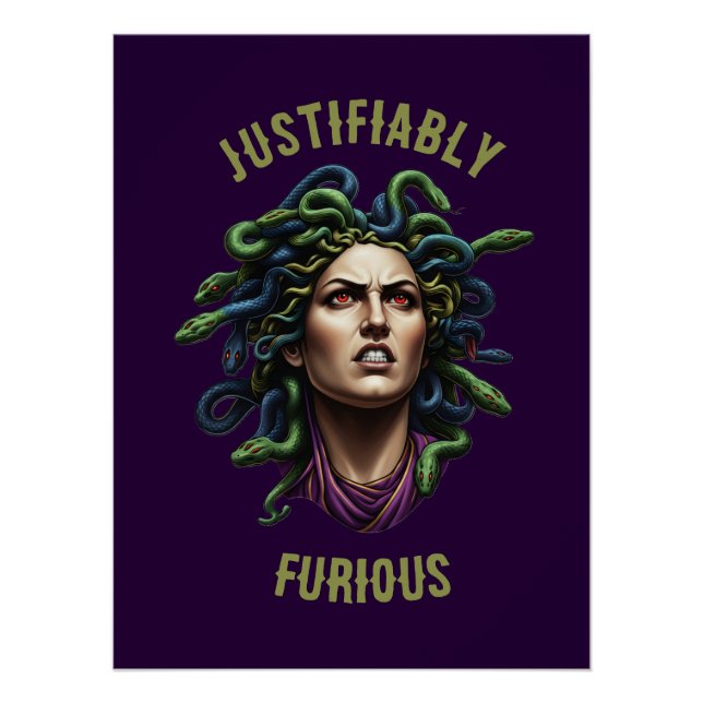 Wütendes Medusa Hochglanzposter Poster (Vorderseite)