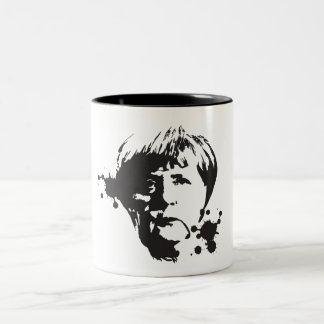 Wütendes Merkel Zweifarbige Tasse
