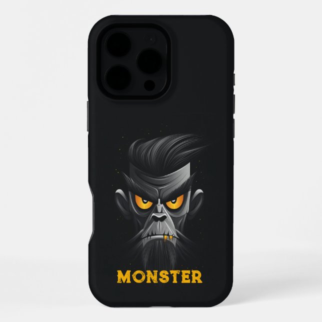 Wütendes schwarzes Monster iPhone Hülle (Rückseite)