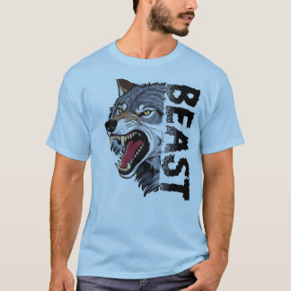 Wütendes Wolfskopf-Biest-Modus-Grafik-T-Shirt T-Shirt