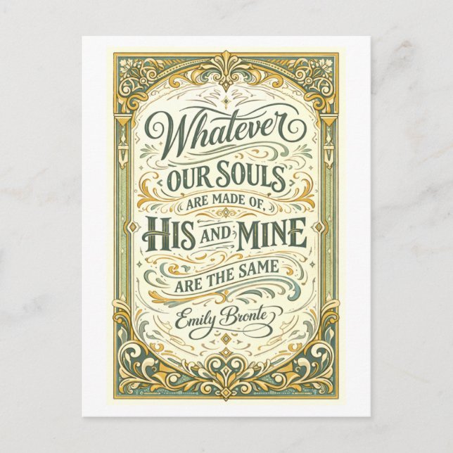 Wuthering Heights Bronte Quote Postkarte (Vorderseite)