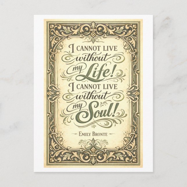 Wuthering Heights Bronte Quote Postkarte (Vorderseite)