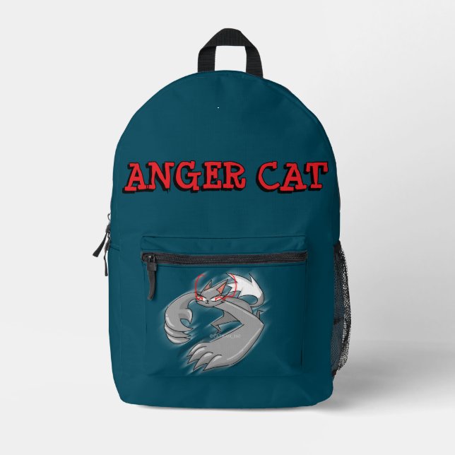 WUTKATZE BEDRUCKTER RUCKSACK (Vorderseite)