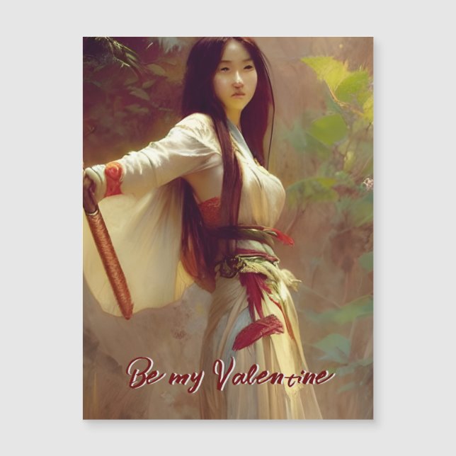 Wuxia Fighter Martial Arts Valentine Magnetkarte (Vorderseite)