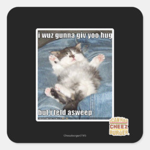 Wuz I gunna giv yoo Umarmung Quadratischer Aufkleber