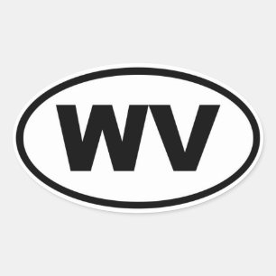 WV West Virginia Ovaler Aufkleber