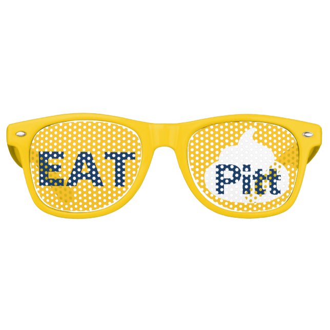 WVU Eat it PITT Sunglasses for Gameday - GOLD Partybrille (Vorderseite)