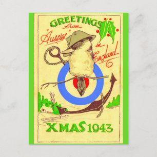 WW11 Weihnachtskarte aus England Feiertagspostkarte