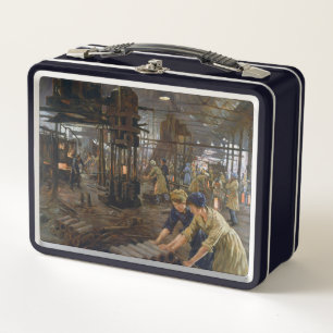 WW1 1918 Frauen bei der Arbeit in einer Munitionsf Metall Brotdose