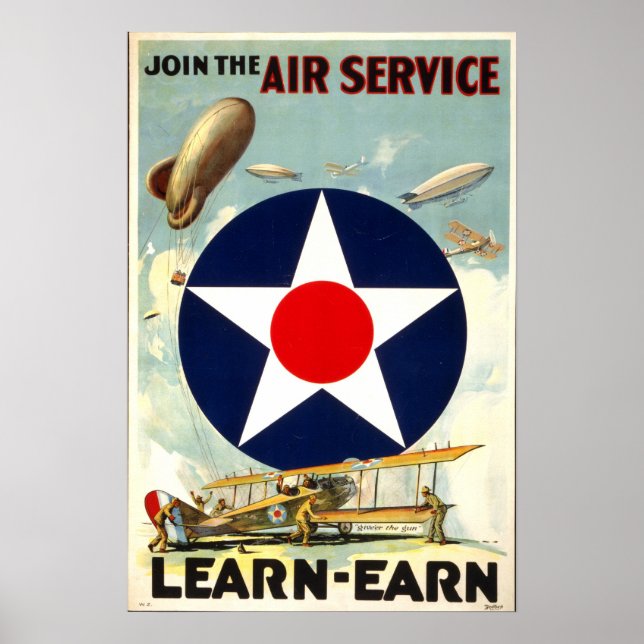 WW1 Army Air Corps rekrutiert Plakat (Vorne)