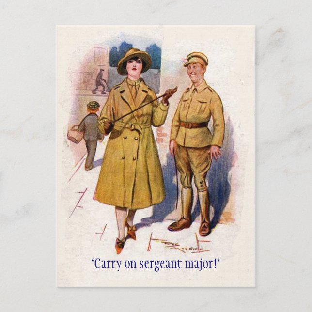 WW1 "Carry on" Postkarte (Vorderseite)