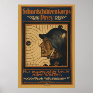 ww1 deutsches Rekrutierungspaket für Scharpschütze Poster