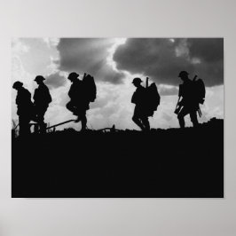 WW1 Soldaten-Silhouetten - Schlacht von Broodadend Poster
