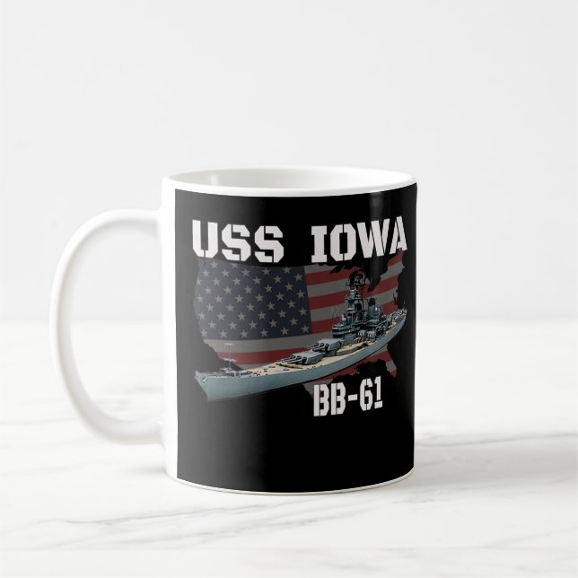 WW2 American Battleship USS Iowa Warschiff BB-61 V Kaffeetasse (Links)