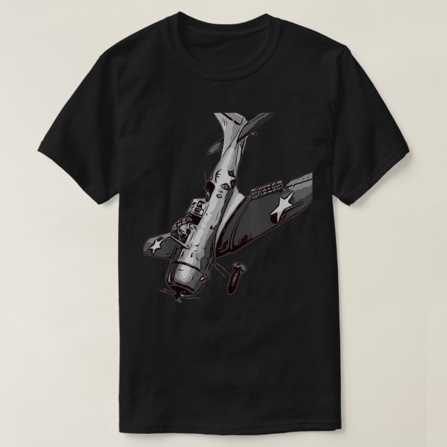 WW2 American Dive Bomber Warbird Flugzeug Aircraft T-Shirt (Design vorne)