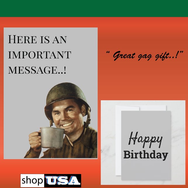 WW2 Army Typ Fab Funny Birthday Einladung (Von Creator hochgeladen)