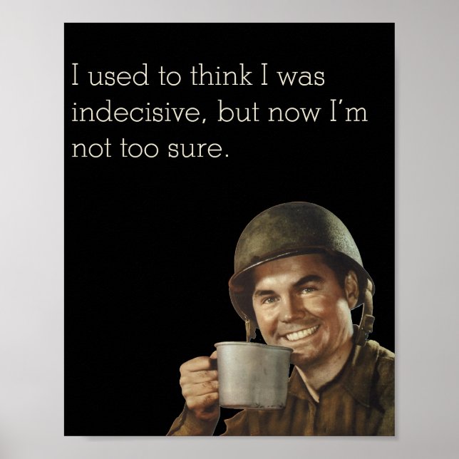 WW2 Army Typ Fab Funny Decision Poster (Vorne)