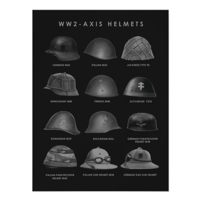 WW2 - Axis Helmets  Poster (Vorderseite)
