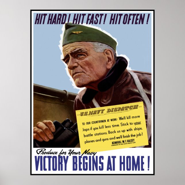 WW2 Bull Halsey Poster — Grenze (Vorne)